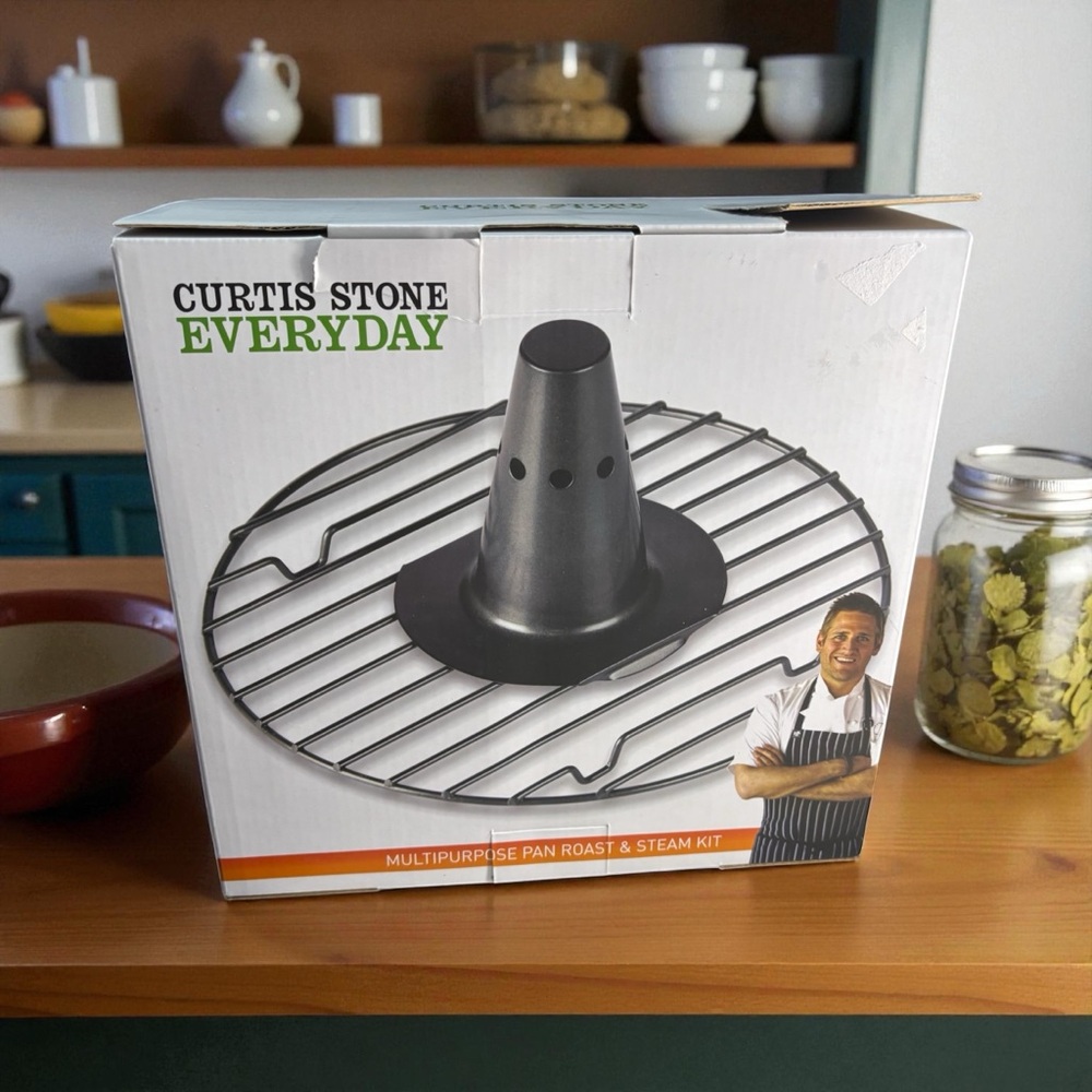 Curtis Stone Multi Purpose Pan Roast & Steam Kit Includes Chicken Roasting Cone